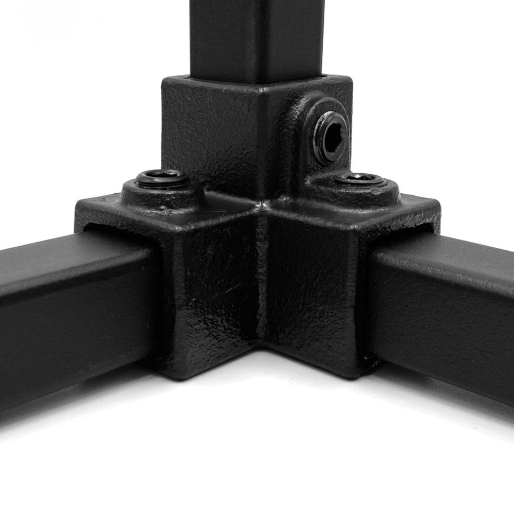 Doos Drieweg kniestuk 90° - zwart - vierkant - 25 mm (50 stuks)